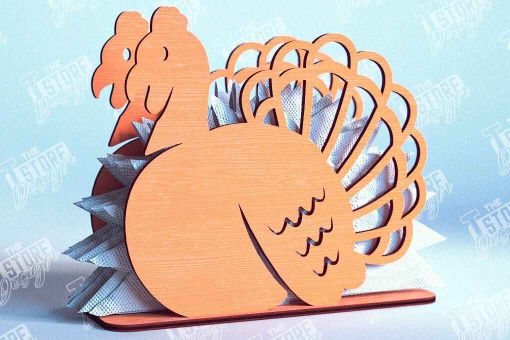 Intra απο ξύλο plywood 3mm-4mm πάχος – Θήκη χαρτοπετσέτας για την ημέρα των ευχαριστιών | Αρχείο CNC Δίασταση  20x20 cm INTRAFABR-103791234