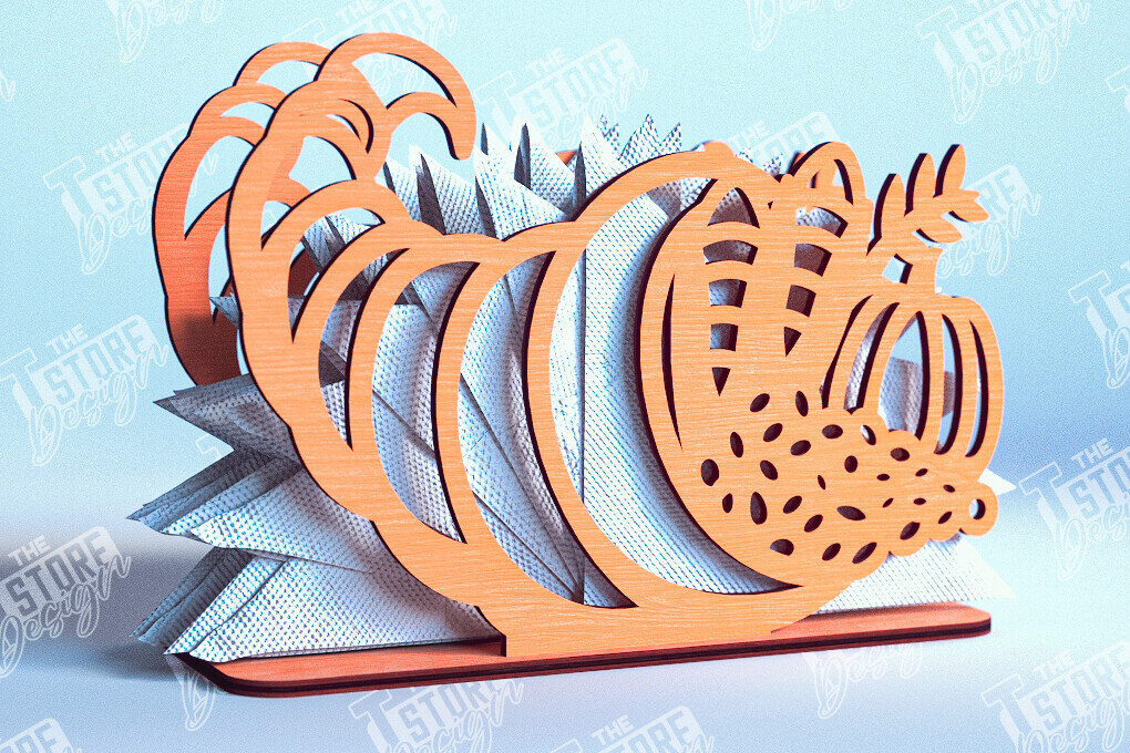 Intra απο ξύλο plywood 3mm-4mm πάχος – Θήκη χαρτοπετσέτας για την ημέρα των ευχαριστιών | Αρχείο CNC Δίασταση  20x20 cm INTRAFABR-103791245