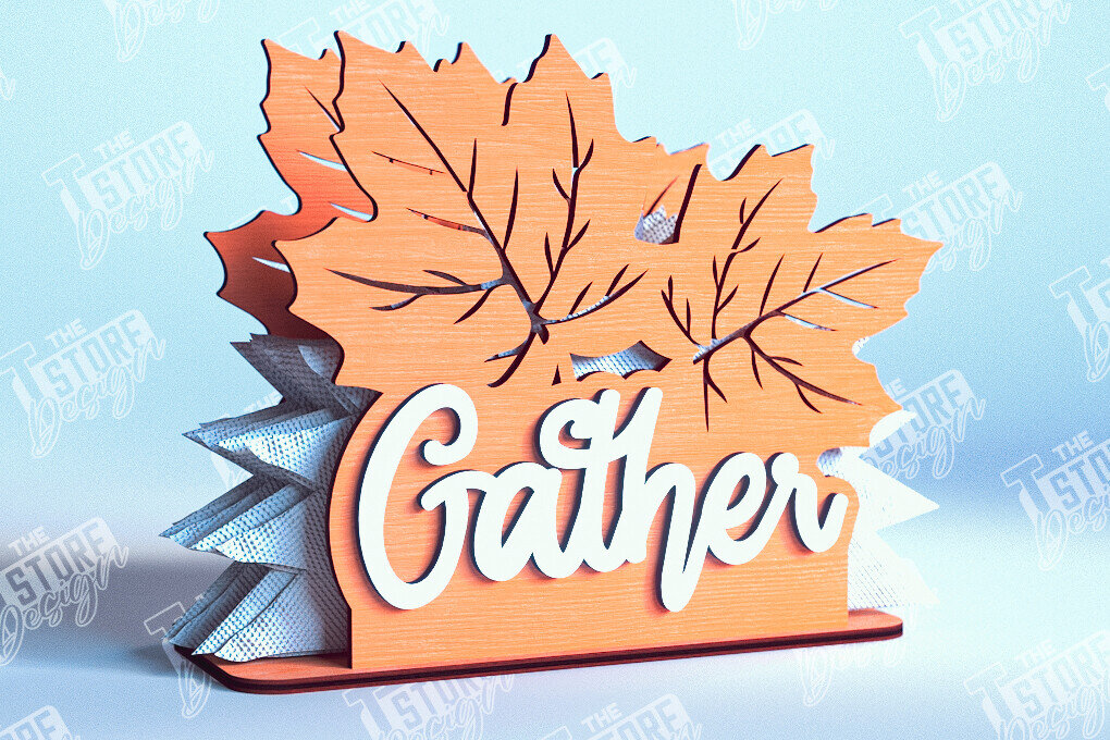 Intra απο ξύλο plywood 3mm-4mm πάχος – Θήκη χαρτοπετσέτας για την ημέρα των ευχαριστιών | Αρχείο CNC Δίασταση  20x20 cm INTRAFABR-103791263