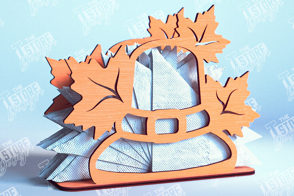 Intra απο ξύλο plywood 3mm-4mm πάχος – Θήκη χαρτοπετσέτας για την ημέρα των ευχαριστιών | Αρχείο CNC Δίασταση  20x20 cm INTRAFABR-103791294