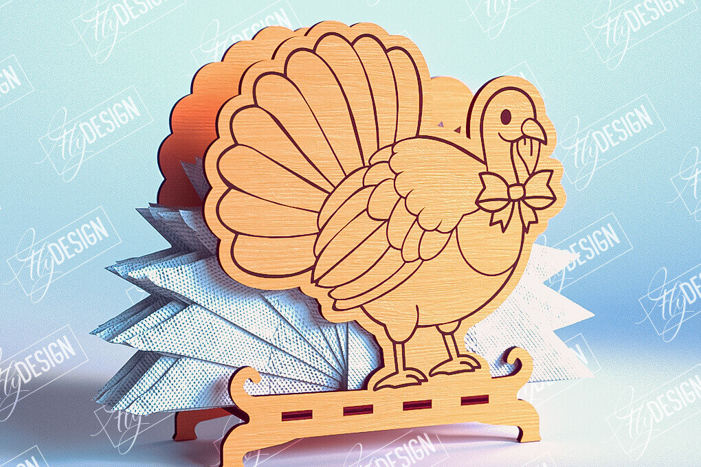 Intra απο ξύλο plywood 3mm-4mm πάχος – Θήκη χαρτοπετσέτας για την ημέρα των ευχαριστιών | Αρχείο CNC Δίασταση  20x20 cm INTRAFABR-103788011