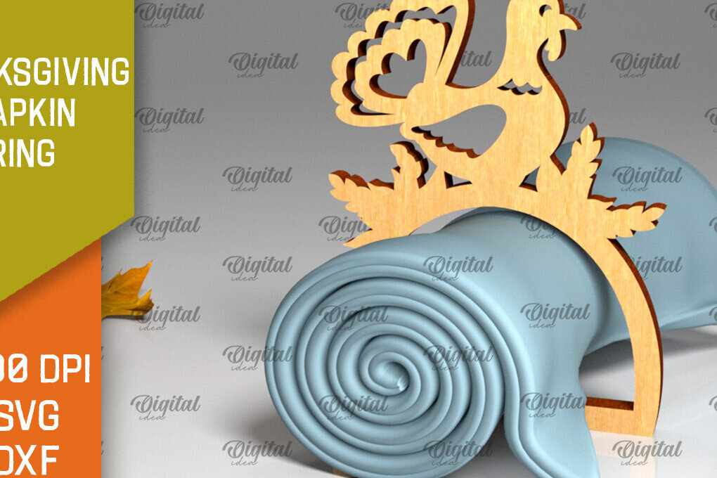 Intra απο ξύλο plywood 3mm-4mm πάχος – Δαχτυλίδι χαρτοπετσέτας των Ευχαριστιών LaserCut  Δίασταση  20x20 cm INTRAFABR-103786416