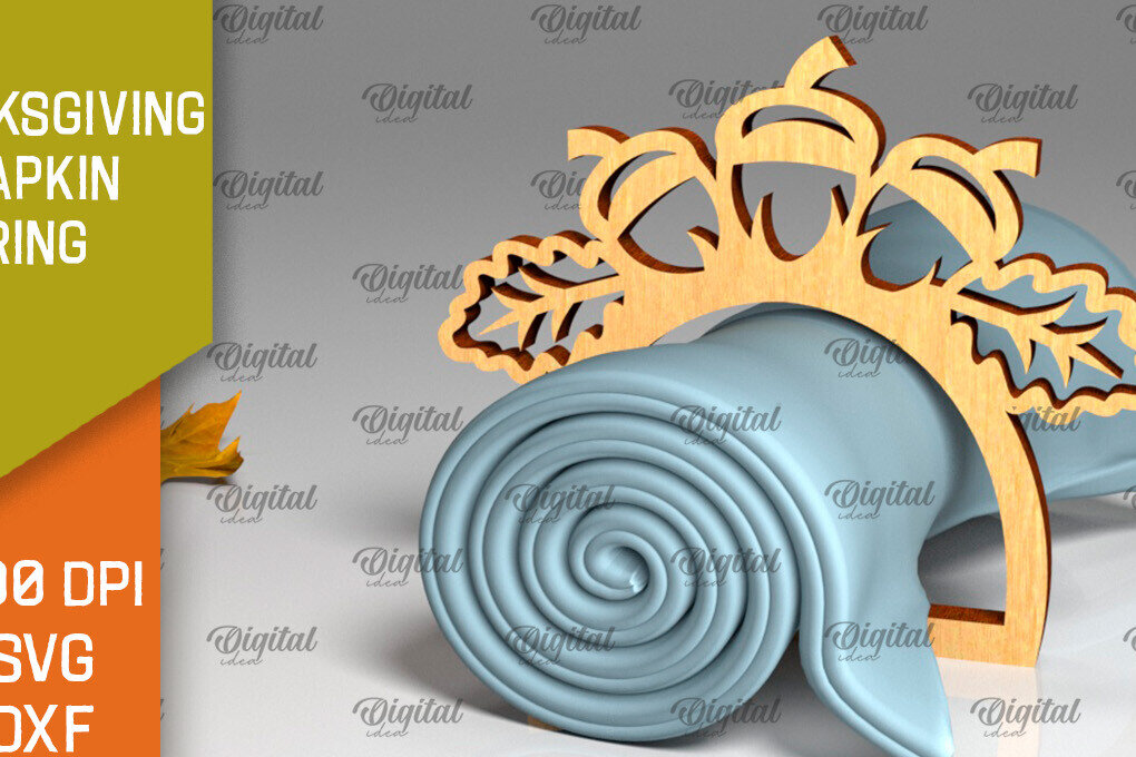 Intra απο ξύλο plywood 3mm-4mm πάχος – Δαχτυλίδι χαρτοπετσέτας των Ευχαριστιών LaserCut  Δίασταση  20x20 cm INTRAFABR-103786443