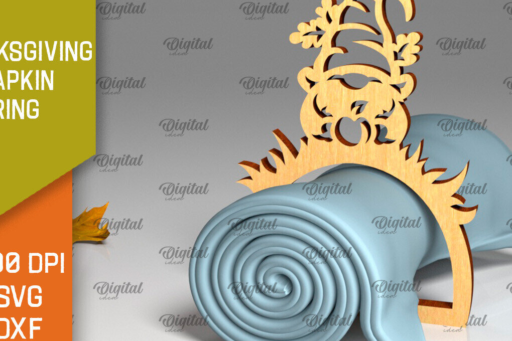 Intra απο ξύλο plywood 3mm-4mm πάχος – Δαχτυλίδι χαρτοπετσέτας των Ευχαριστιών LaserCut  Δίασταση  20x20 cm INTRAFABR-103786456