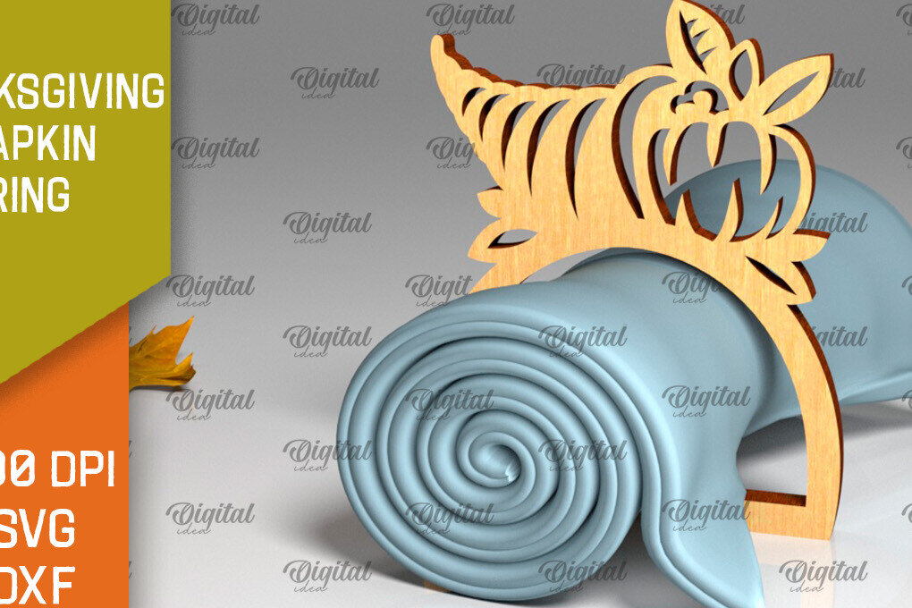 Intra απο ξύλο plywood 3mm-4mm πάχος – Δαχτυλίδι χαρτοπετσέτας των Ευχαριστιών LaserCut  Δίασταση  20x20 cm INTRAFABR-103786485