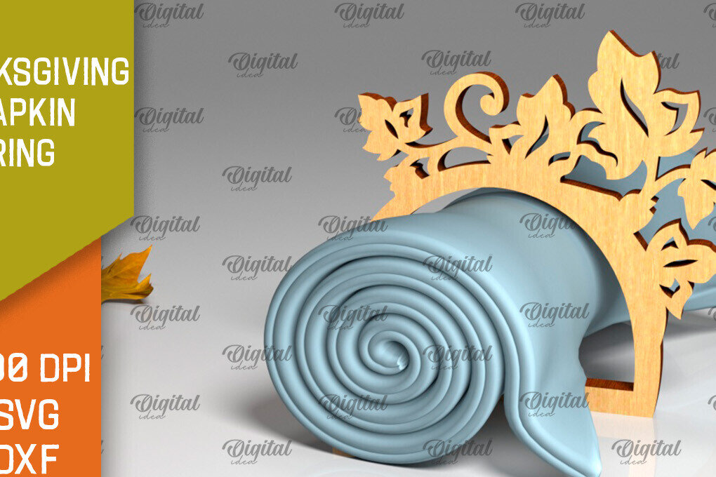 Intra απο ξύλο plywood 3mm-4mm πάχος – Δαχτυλίδι χαρτοπετσέτας των Ευχαριστιών LaserCut  Δίασταση  20x20 cm INTRAFABR-103786243