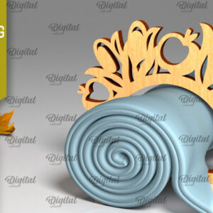 Intra απο ξύλο plywood 3mm-4mm πάχος – Δαχτυλίδι χαρτοπετσέτας των Ευχαριστιών LaserCut  Δίασταση  20x20 cm INTRAFABR-103786278