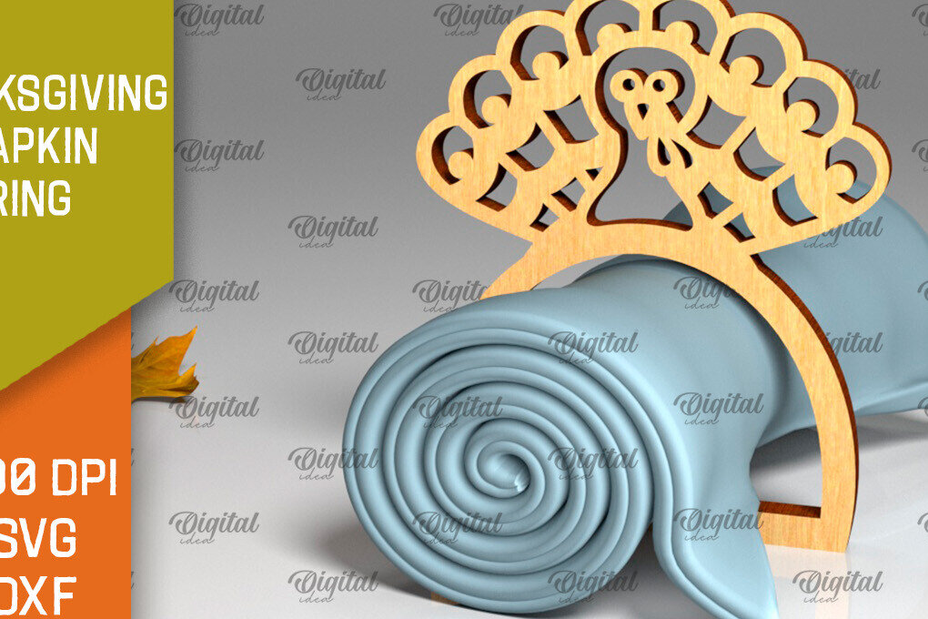 Intra απο ξύλο plywood 3mm-4mm πάχος – Δαχτυλίδι χαρτοπετσέτας των Ευχαριστιών LaserCut  Δίασταση  20x20 cm INTRAFABR-103786295