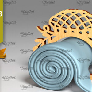 Intra απο ξύλο plywood 3mm-4mm πάχος – Δαχτυλίδι χαρτοπετσέτας των Ευχαριστιών LaserCut  Δίασταση  20x20 cm INTRAFABR-103786386
