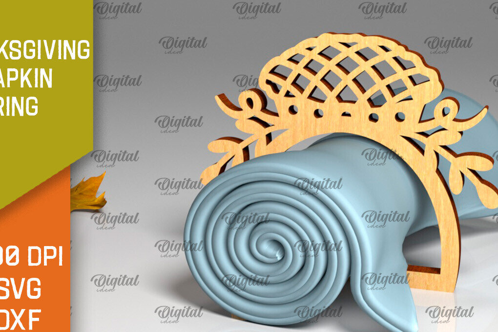 Intra απο ξύλο plywood 3mm-4mm πάχος – Δαχτυλίδι χαρτοπετσέτας των Ευχαριστιών LaserCut  Δίασταση  20x20 cm INTRAFABR-103786386