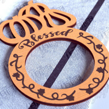 Intra απο ξύλο plywood 3mm-4mm πάχος – Δαχτυλίδια χαρτοπετσέτας ημέρας των ευχαριστιών | Αρχείο CNC Δίασταση  20x20 cm INTRAFABR-103791927 - Image 1