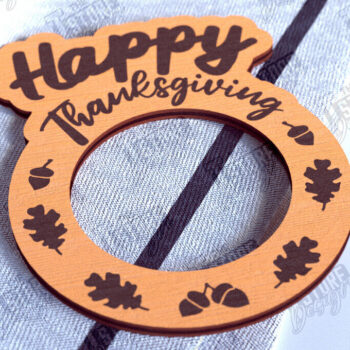 Intra απο ξύλο plywood 3mm-4mm πάχος – Δαχτυλίδια χαρτοπετσέτας ημέρας των ευχαριστιών | Αρχείο CNC Δίασταση  20x20 cm INTRAFABR-103791943 - Image 1