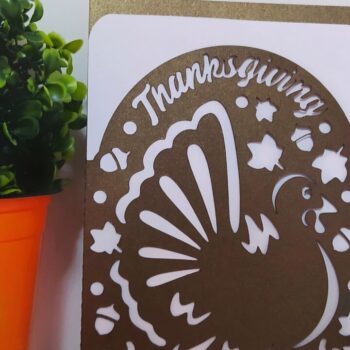 Intra απο ξύλο plywood 3mm-4mm πάχος – Κάρτα τσέπης ημέρας των ευχαριστιών Δίασταση  20x20 cm INTRAFABR-41173558 - Image 4