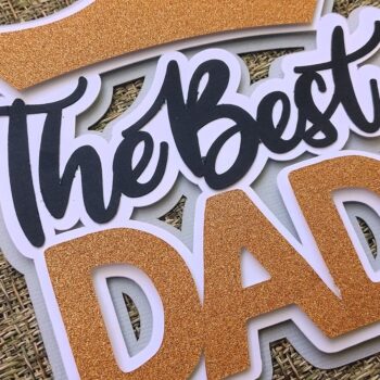 Intra απο ξύλο plywood 3mm-4mm πάχος – The Best Dad Topper Cake Topper Δίασταση 20x20 cm INTRAFABR-124402570 - Image 2