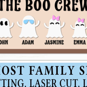 Intra απο ξύλο plywood 3mm-4mm πάχος – The Boo Crew Family Ghost Sign Δίασταση  40x30 cm INTRAFABR-106475713