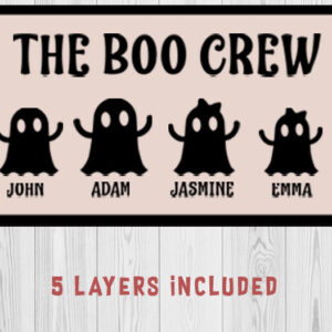 Intra απο ξύλο plywood 3mm-4mm πάχος – The Boo Crew Sign Lasercut, 3d Δίασταση  40x30 cm INTRAFABR-76198841