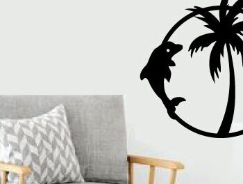 Intra απο ξύλο plywood 3mm-4mm πάχος – The Dolphin Summer Laser Beach Scene Δίασταση  20x20 cm INTRAFABR-75697250 - Image 1