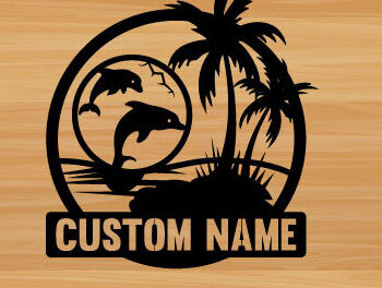 Intra απο ξύλο plywood 3mm-4mm πάχος – The Dolphin Summer Laser Beach Scene Δίασταση  20x20 cm INTRAFABR-75696913 - Image 2