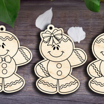 Intra απο ξύλο plywood 3mm-4mm πάχος – Τα χριστουγεννιάτικα στολίδια Gingers Δίασταση 20x20 cm INTRAFABR-29873628 - Image 1