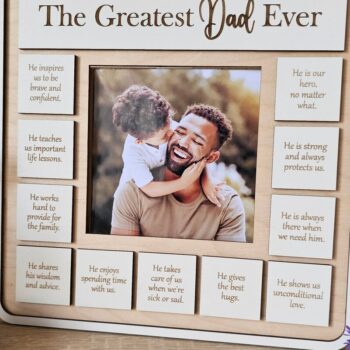 Intra απο ξύλο plywood 3mm-4mm πάχος – The Greatest Dad Ever Frame | Λέιζερ Δίασταση  45x45 cm INTRAFABR-118843630 - Image 2