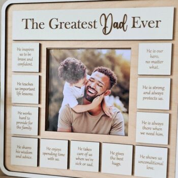 Intra απο ξύλο plywood 3mm-4mm πάχος – The Greatest Dad Ever Frame | Λέιζερ Δίασταση  45x45 cm INTRAFABR-118843630 - Image 5