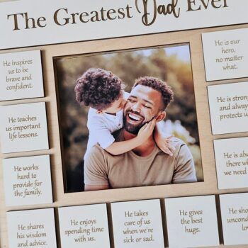 Intra απο ξύλο plywood 3mm-4mm πάχος – The Greatest Dad Ever Frame | Λέιζερ Δίασταση  45x45 cm INTRAFABR-118843630 - Image 7
