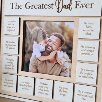 Intra απο ξύλο plywood 3mm-4mm πάχος – The Greatest Dad Ever Frame | Λέιζερ Δίασταση  45x45 cm INTRAFABR-118843630 - Image 8