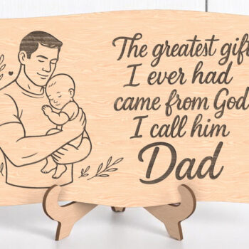 Intra απο ξύλο plywood 3mm-4mm πάχος – Το καλύτερο δώρο Dad Plaque Δίασταση  20x20 cm INTRAFABR-121486634 - Image 1