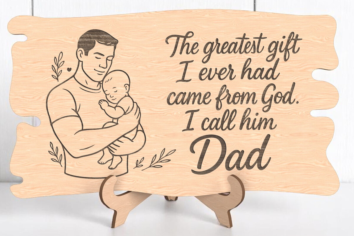 Intra απο ξύλο plywood 3mm-4mm πάχος – Το καλύτερο δώρο Dad Plaque Δίασταση  20x20 cm INTRAFABR-121486634