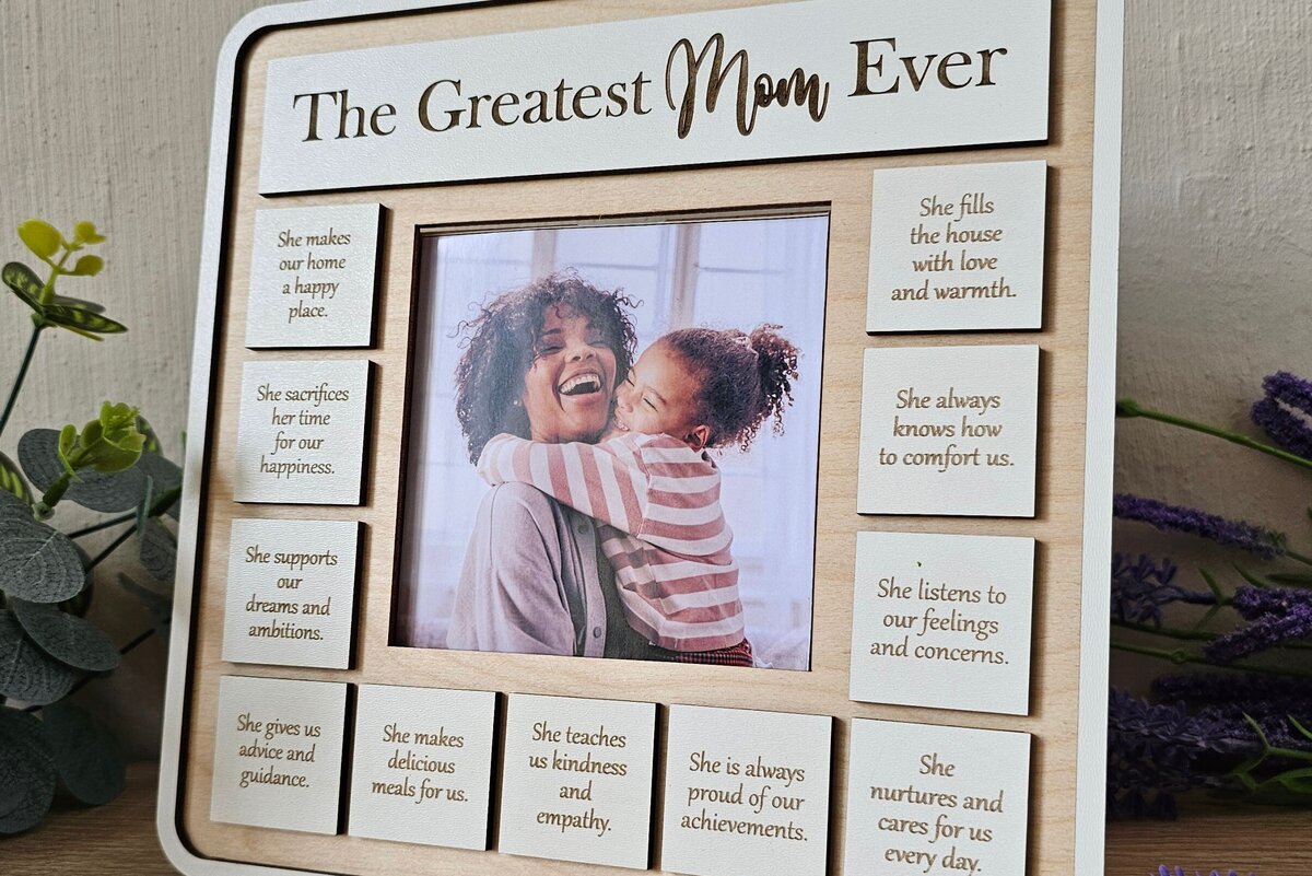 Intra απο ξύλο plywood 3mm-4mm πάχος – Η καλύτερη μαμά ποτέ καρέ | Λέιζερ Δίασταση  20x20 cm INTRAFABR-118843370