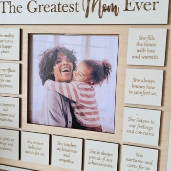 Intra απο ξύλο plywood 3mm-4mm πάχος – Η καλύτερη μαμά ποτέ καρέ | Λέιζερ Δίασταση  20x20 cm INTRAFABR-118843370 - Image 3