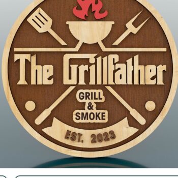 Intra απο ξύλο plywood 3mm-4mm πάχος – The Grillfather Sign Files Δίασταση  40x30 cm INTRAFABR-58876738 - Image 1