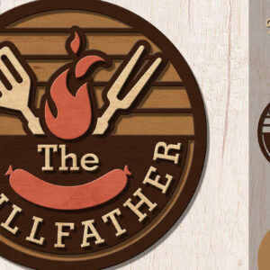 Intra απο ξύλο plywood 3mm-4mm πάχος – The Grillfather Sign, Δίασταση  40x30 cm INTRAFABR-13426115