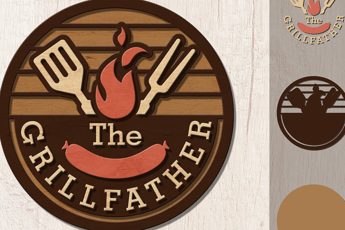 Intra απο ξύλο plywood 3mm-4mm πάχος – The Grillfather Sign, Δίασταση  40x30 cm INTRAFABR-13426115