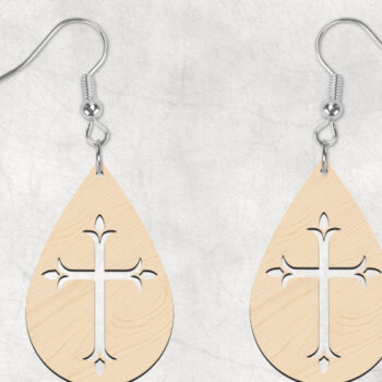 Intra απο ξύλο plywood 3mm-4mm πάχος – Τα σκουλαρίκια Boho του Τιμίου Σταυρού Δίασταση  5x5 cm INTRAFABR-28853512 - Image 2