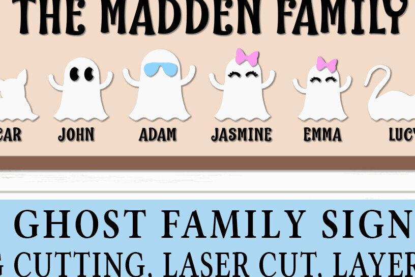 Intra απο ξύλο plywood 3mm-4mm πάχος – Το MADDEN FAMILY Family Ghost Δίασταση  20x20 cm INTRAFABR-106475843