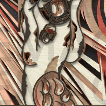 Intra απο ξύλο plywood 3mm-4mm πάχος – The Moo Scream, Cow Parody Art Δίασταση  20x20 cm INTRAFABR-121409301 - Image 3