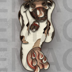 Intra απο ξύλο plywood 3mm-4mm πάχος – The Moo Scream – Funny Cow Wall Art Δίασταση  40x30 cm INTRAFABR-121409300