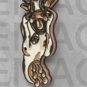 Intra απο ξύλο plywood 3mm-4mm πάχος – The Moo Scream – Funny Cow Wall Art Δίασταση  40x30 cm INTRAFABR-121409300 - Image 5