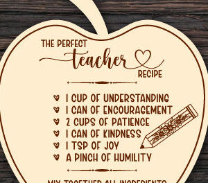 Intra απο ξύλο plywood 3mm-4mm πάχος – The Perfect Teacher Recipe Cut Laser Δίασταση  20x20 cm INTRAFABR-99321933