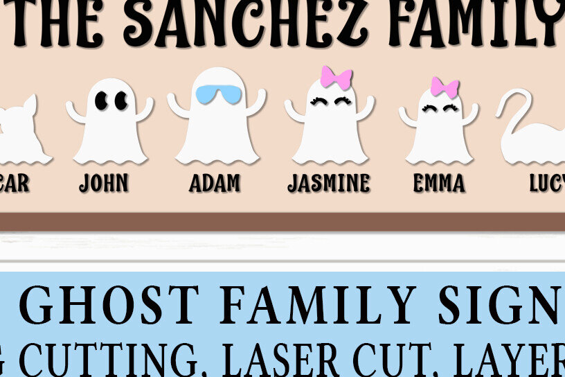 Intra απο ξύλο plywood 3mm-4mm πάχος – The Sanchez Family Family Ghost Sign Δίασταση  40x30 cm INTRAFABR-106475908