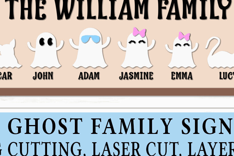 Intra απο ξύλο plywood 3mm-4mm πάχος – The William Family Family Ghost Sign Δίασταση  40x30 cm INTRAFABR-106476006