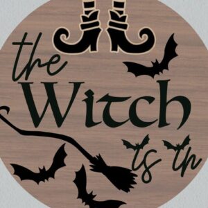 Intra απο ξύλο plywood 3mm-4mm πάχος – Η Μάγισσα είναι στο Door Hanger Laser Δίασταση  20x20 cm INTRAFABR-34002570
