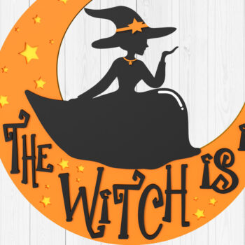 Intra απο ξύλο plywood 3mm-4mm πάχος – Η μάγισσα βρίσκεται σε αρχείο αποκοπής με λέιζερ Δίασταση  20x20 cm INTRAFABR-105736578 - Image 1