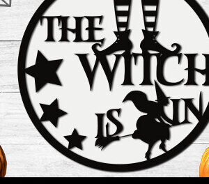 Intra απο ξύλο plywood 3mm-4mm πάχος – Η Μάγισσα είναι στο, Glowforge Halloween Δίασταση  20x20 cm INTRAFABR-18315008