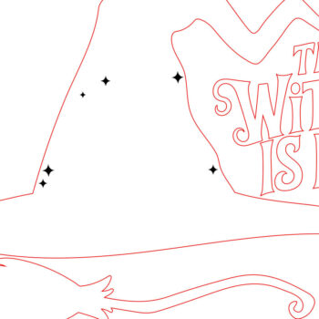 Intra απο ξύλο plywood 3mm-4mm πάχος – Η Μάγισσα είναι στο, Halloween Sign Δίασταση  40x30 cm INTRAFABR-105326152 - Image 2