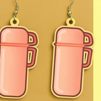 Intra απο ξύλο plywood 3mm-4mm πάχος – Σκουλαρίκια Thermos Bottle Δίασταση  5x5 cm INTRAFABR-124974646 - Image 1