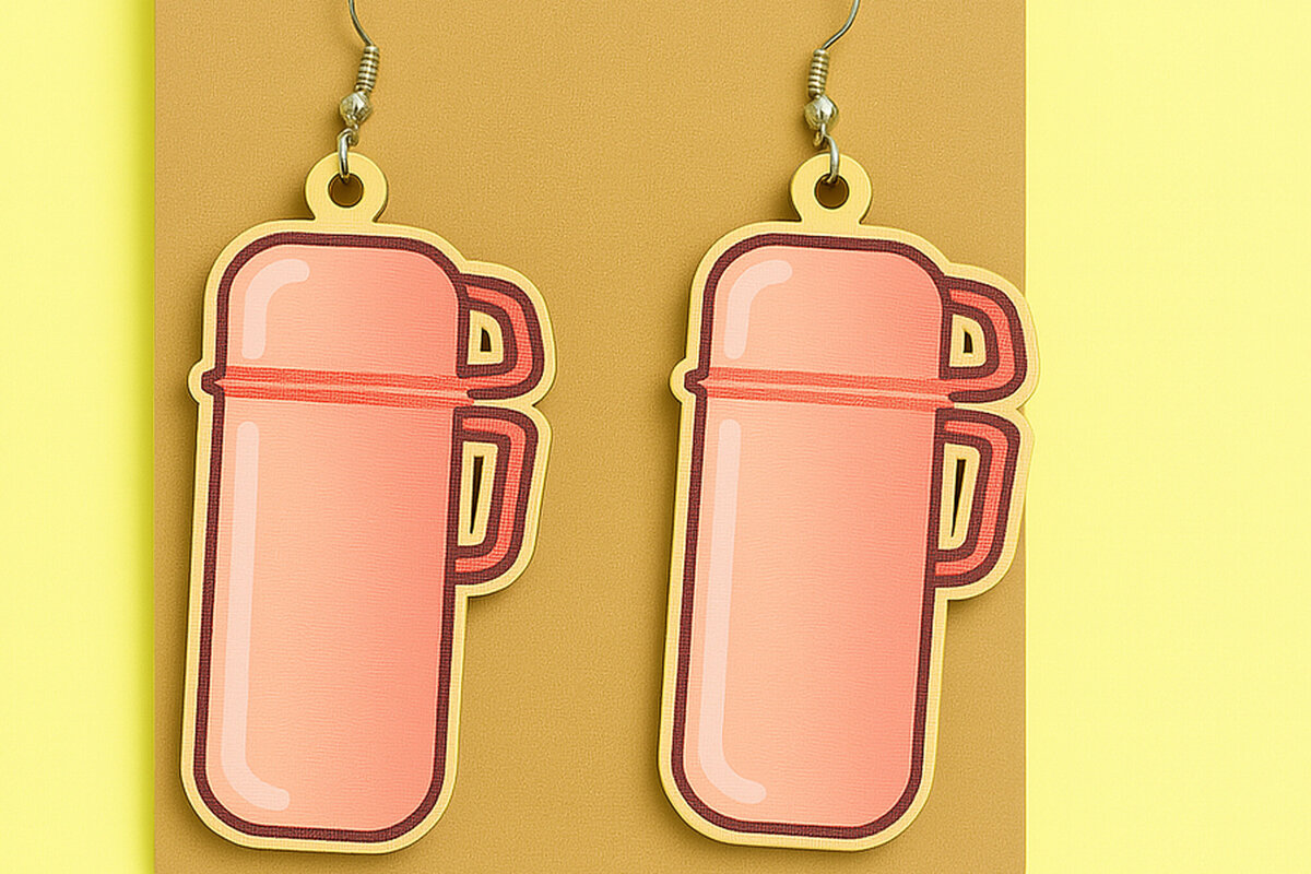 Intra απο ξύλο plywood 3mm-4mm πάχος – Σκουλαρίκια Thermos Bottle Δίασταση  5x5 cm INTRAFABR-124974646