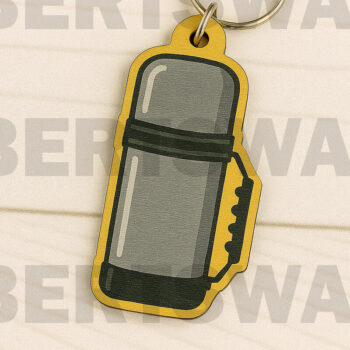 Intra απο ξύλο plywood 3mm-4mm πάχος – Μπρελόκ Thermos Bottle Δίασταση  5x5 cm INTRAFABR-123666030 - Image 1