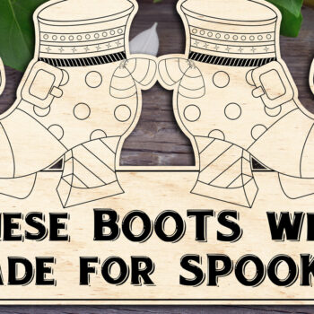 Intra απο ξύλο plywood 3mm-4mm πάχος – Αυτές οι μπότες φτιάχτηκαν για το Spookin' Δίασταση 20x20 cm INTRAFABR-30609154 - Image 1